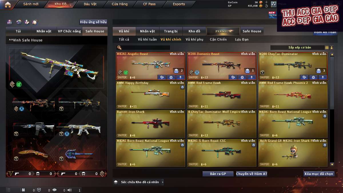 shop acc cf uy tin gia re